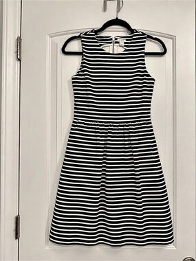 J.Crew Sheath mini dress in stripe Black & White